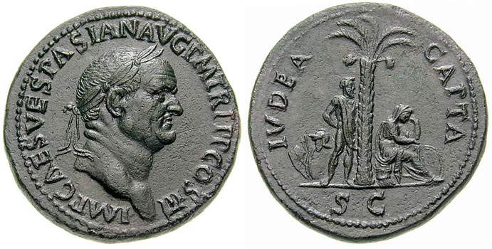 Sestertius Vespasiano Iudaea Capta RIC 0424
